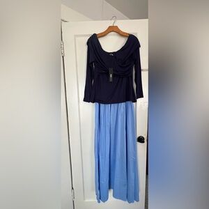 Fashion Nova Dark Navy Crewneck Top